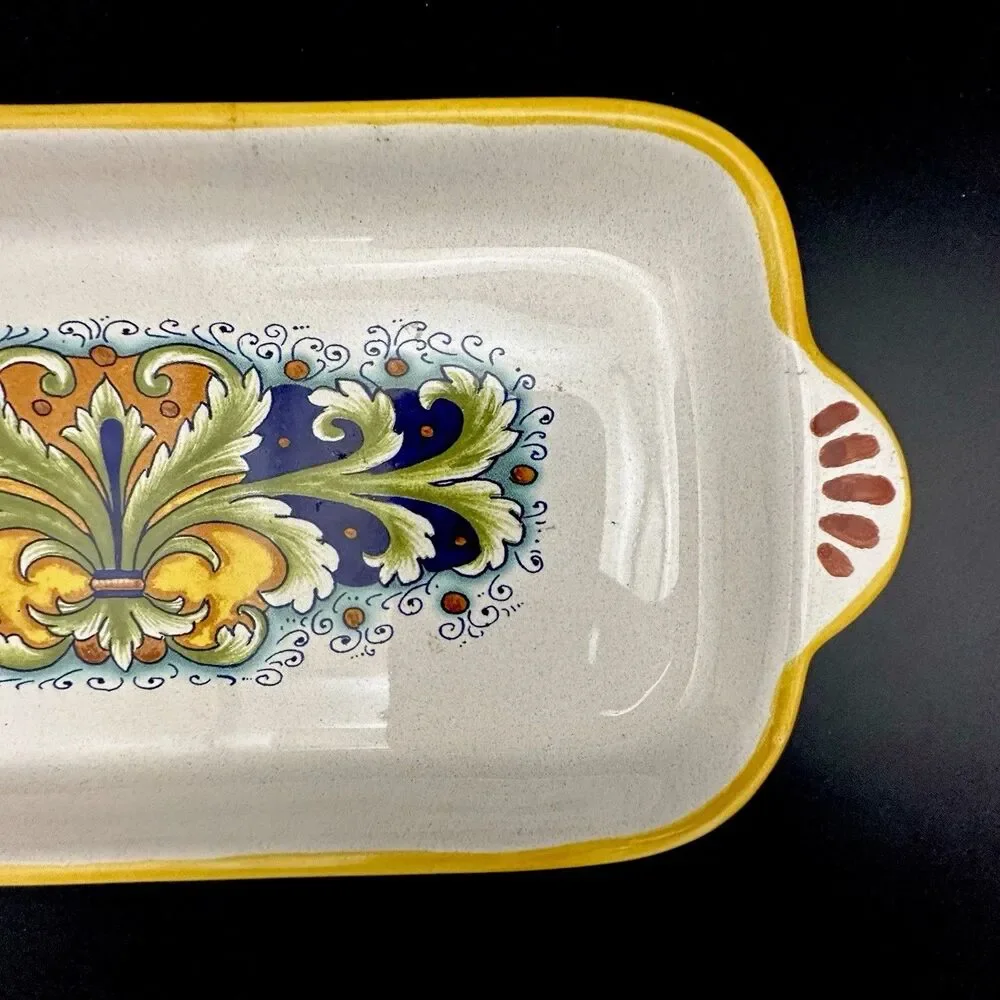 Vintage Ceramica Nova Deruta Italy Majolica Serving Trays Set 2 Hand Painted